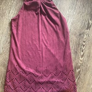 Rue 21 Maroon Sueded Laser Cut Dress S